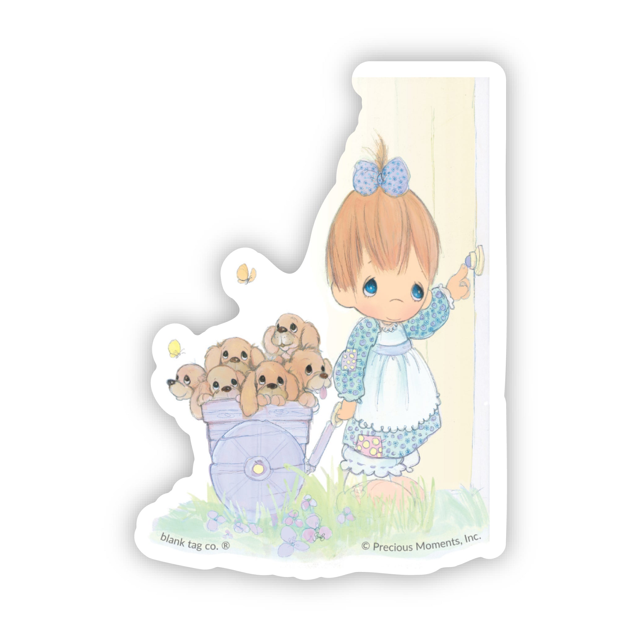 Precious Moments® Girl With Puppies Sticker