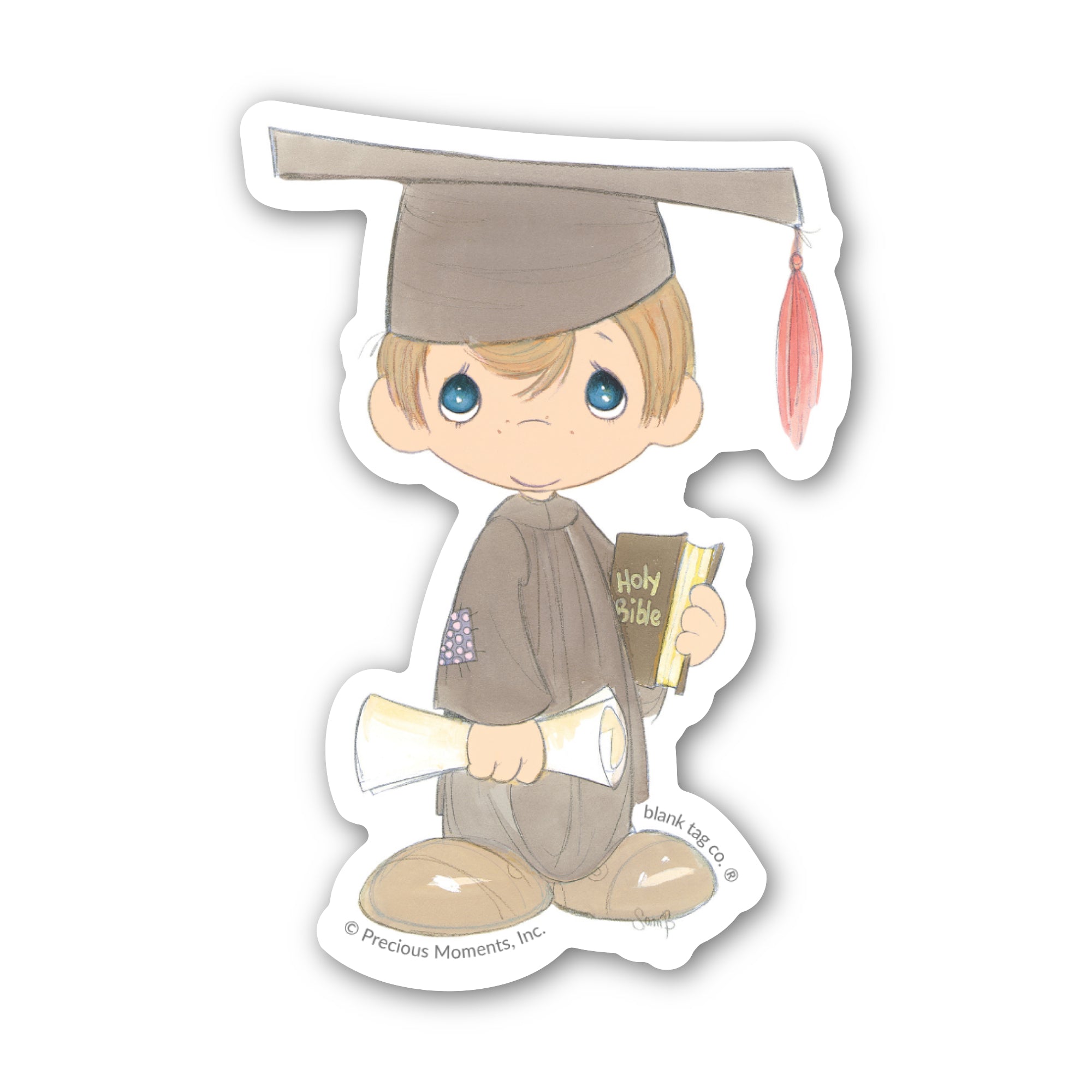 Precious Moments® Graduating Boy With A Bible Sticker