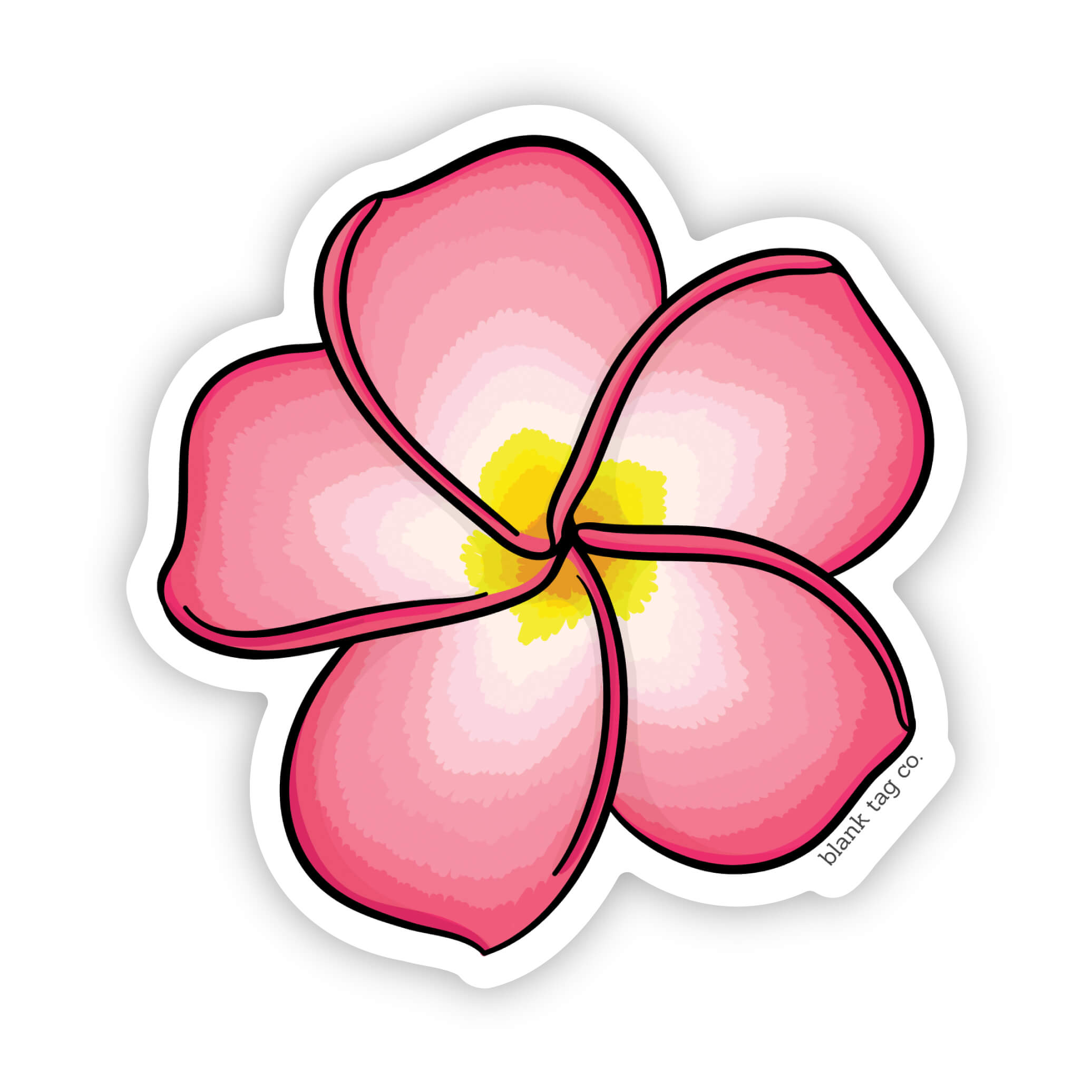 Blank Tag Co.® Waterproof Sticker - Plumeria (Pink)