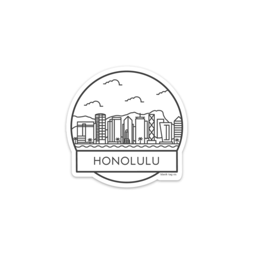 Blank Tag Co.® Waterproof Sticker - Honolulu Cityscape