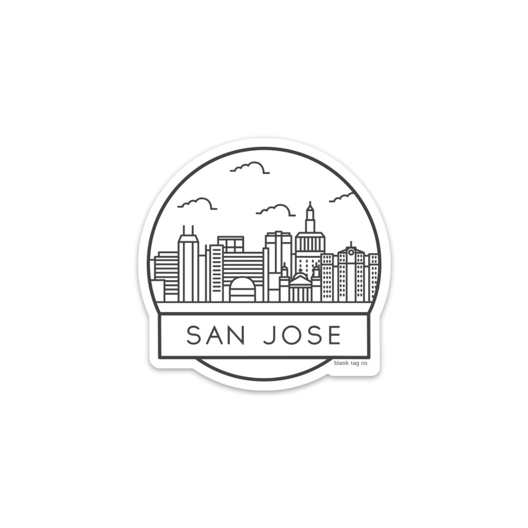 Blank Tag Co.® Waterproof Sticker - San Jose Cityscape