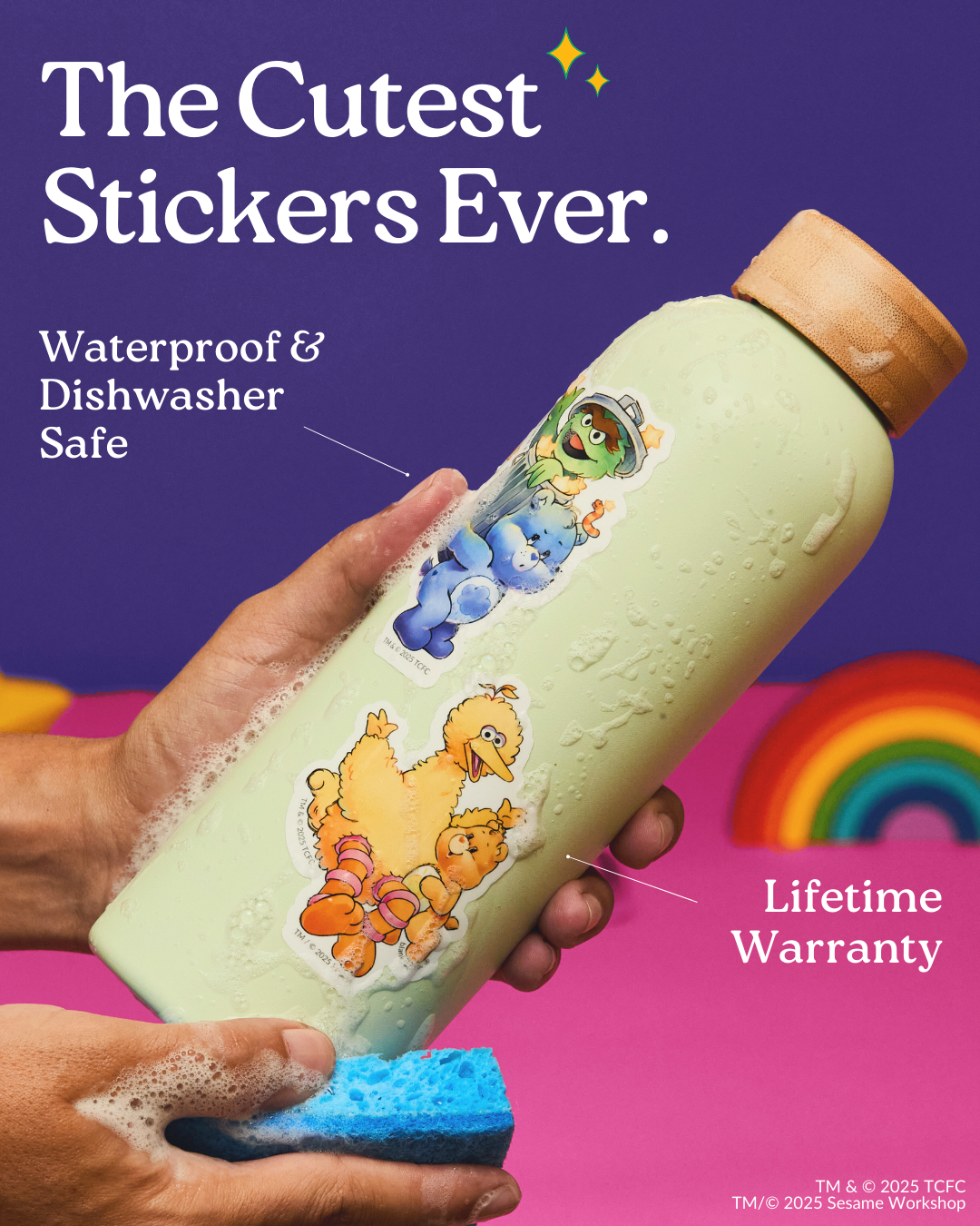 The Floating Grumpy Bear And Oscar The Grouch Sticker