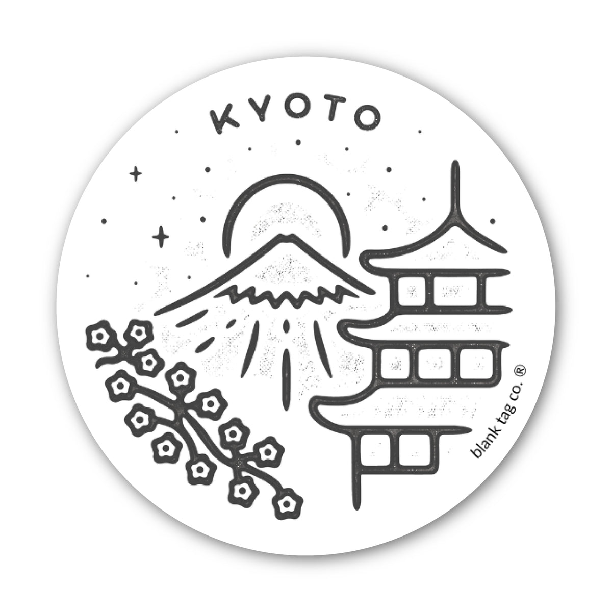 Blank Tag Co.® Waterproof Sticker - Kyoto City Badge