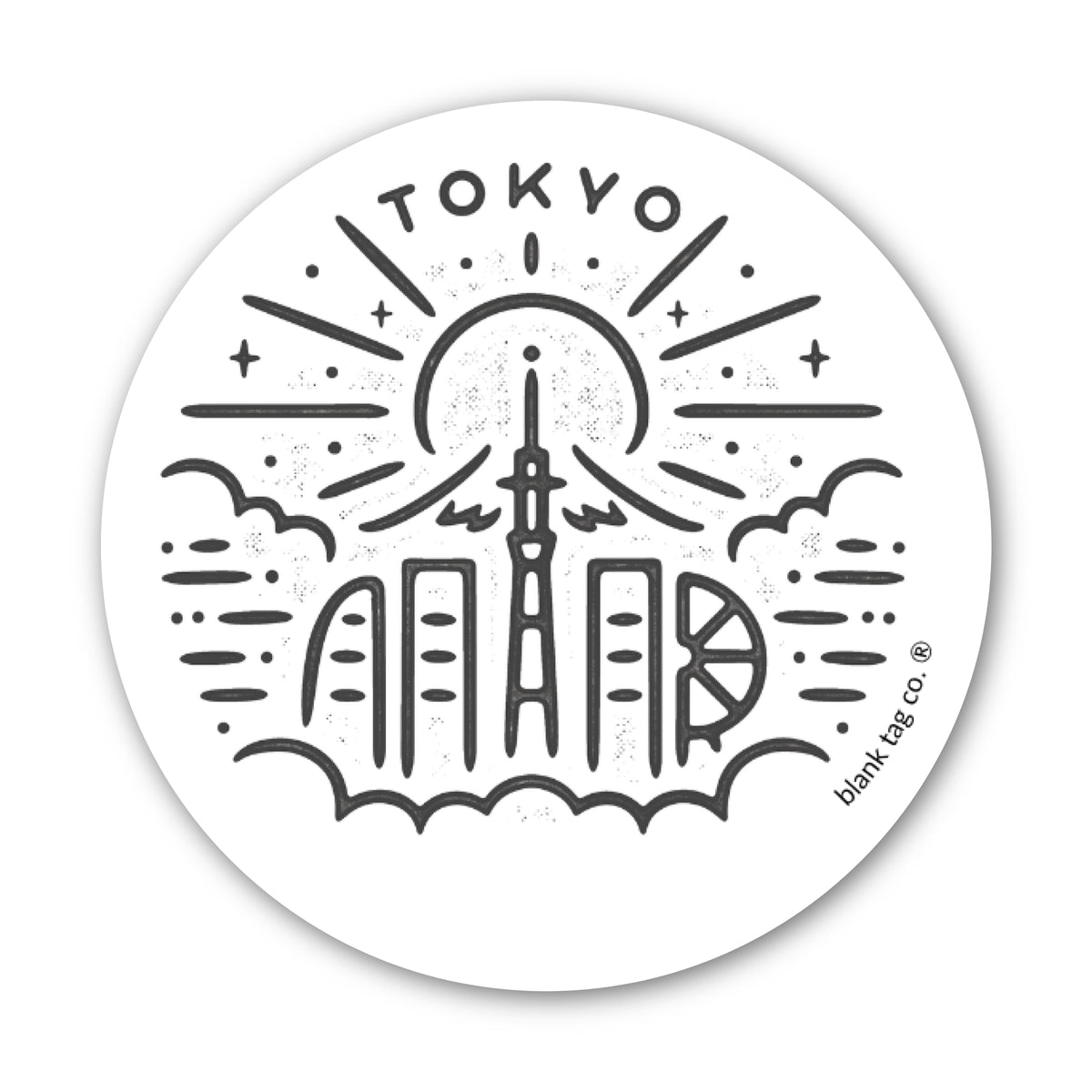Blank Tag Co.® Waterproof Sticker - Tokyo Cityscape Badge