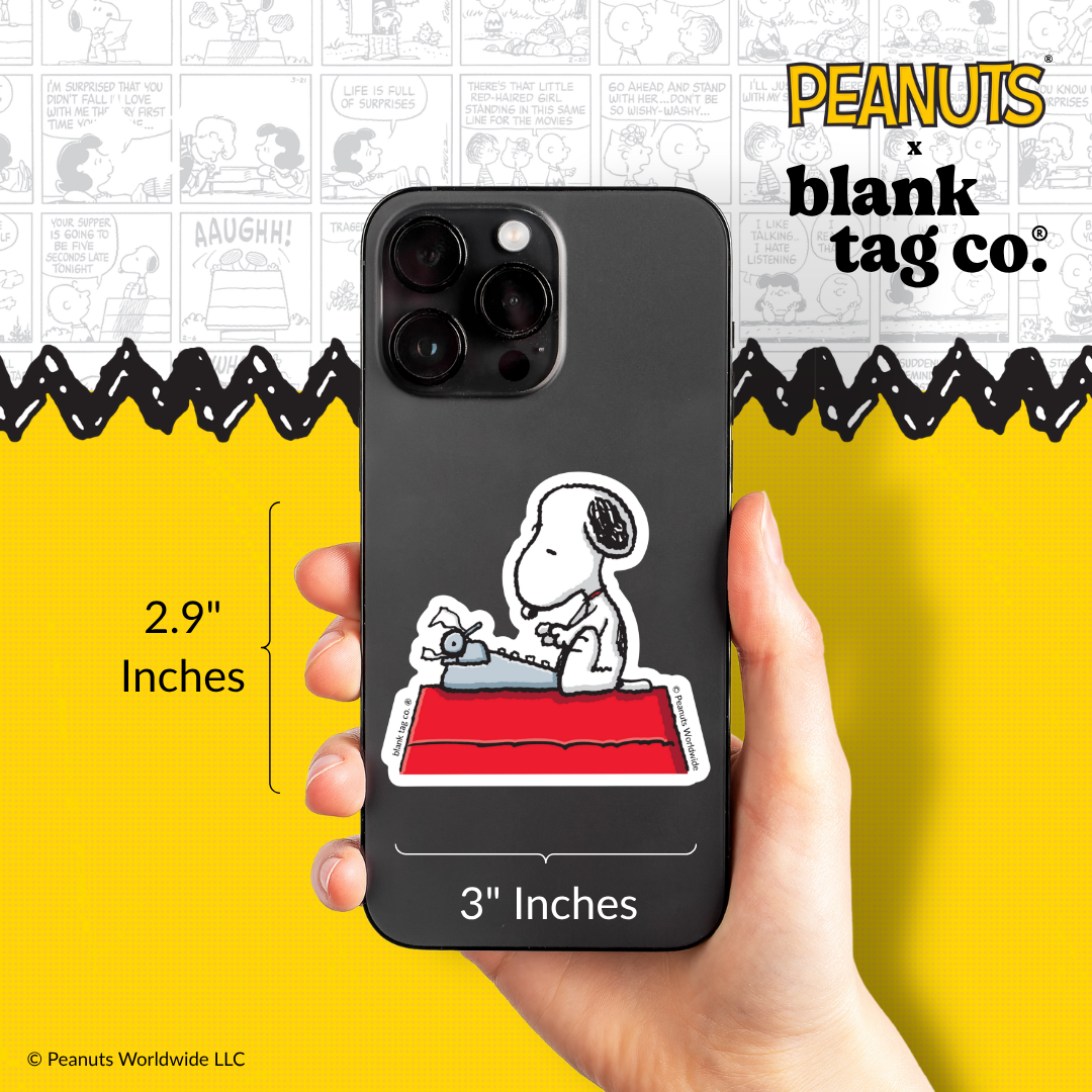 Peanuts® Waterproof Sticker - Typing Snoopy