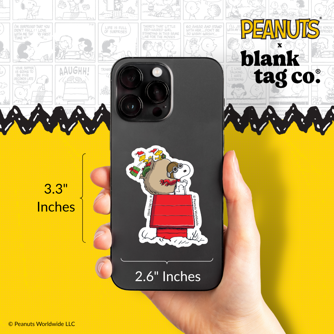 Peanuts® Waterproof Sticker - Flying Ace Delivering Gifts