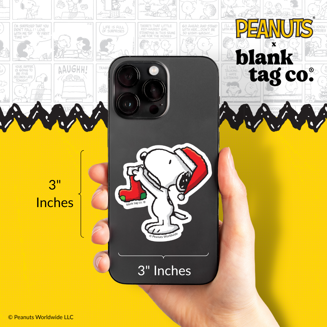 Peanuts® Waterproof Sticker - Snoopy With A Stocking (Christmas)