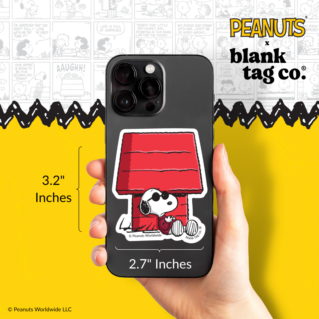 Peanuts® Waterproof Sticker - Joe Cool On A Doghouse