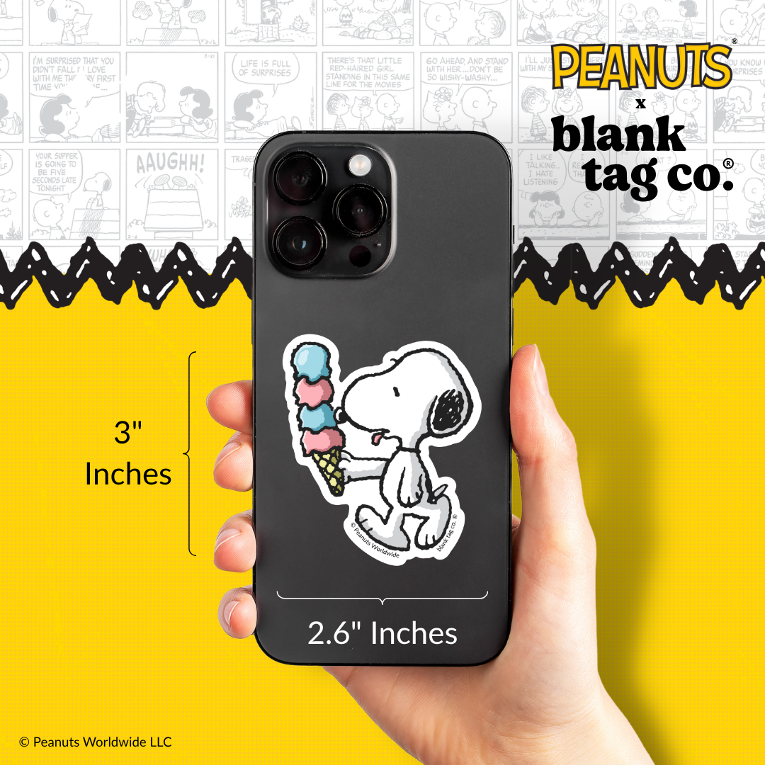 Peanuts® Waterproof Sticker - Snoopy Eating Ice Cream