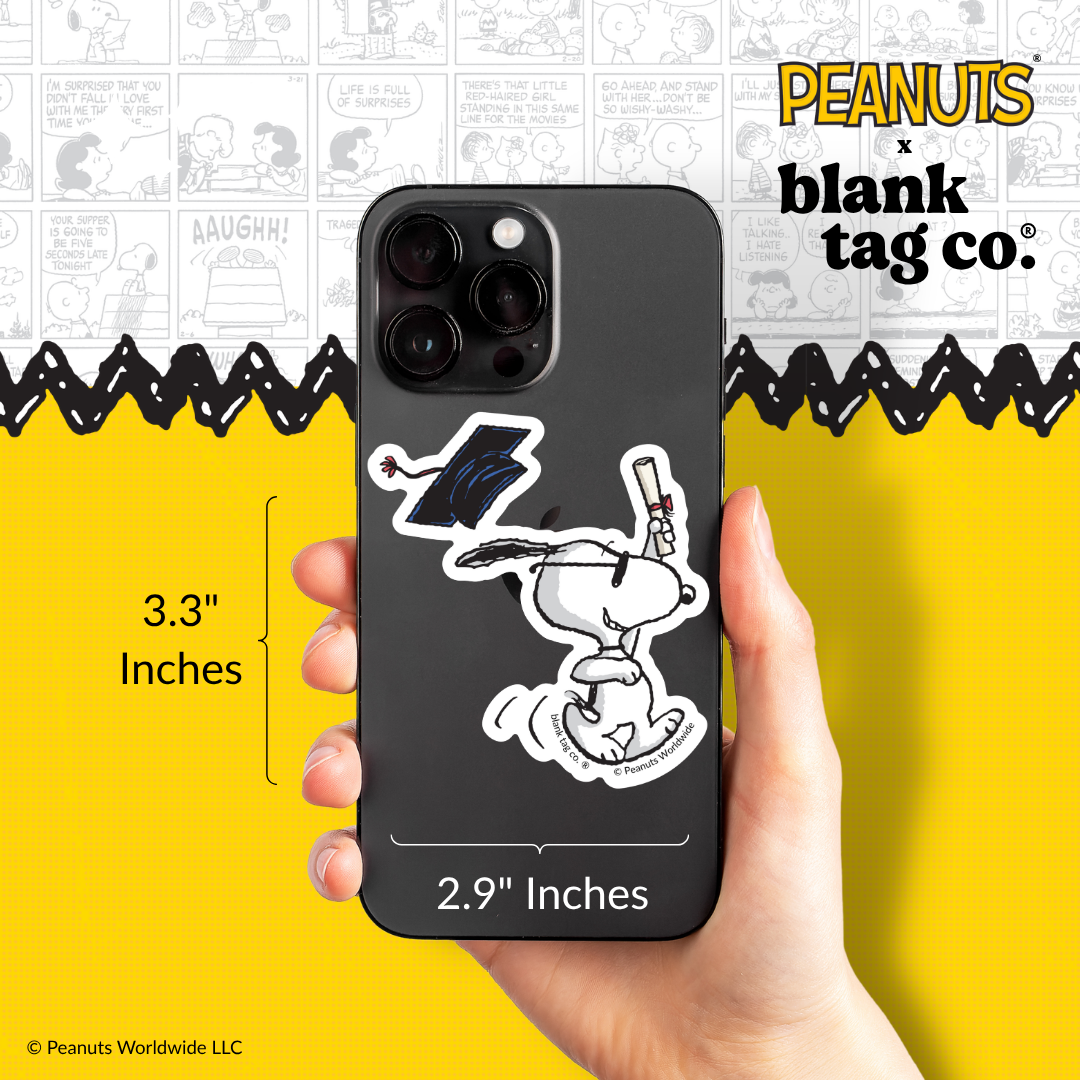 Peanuts® Waterproof Sticker - Graduating Snoopy