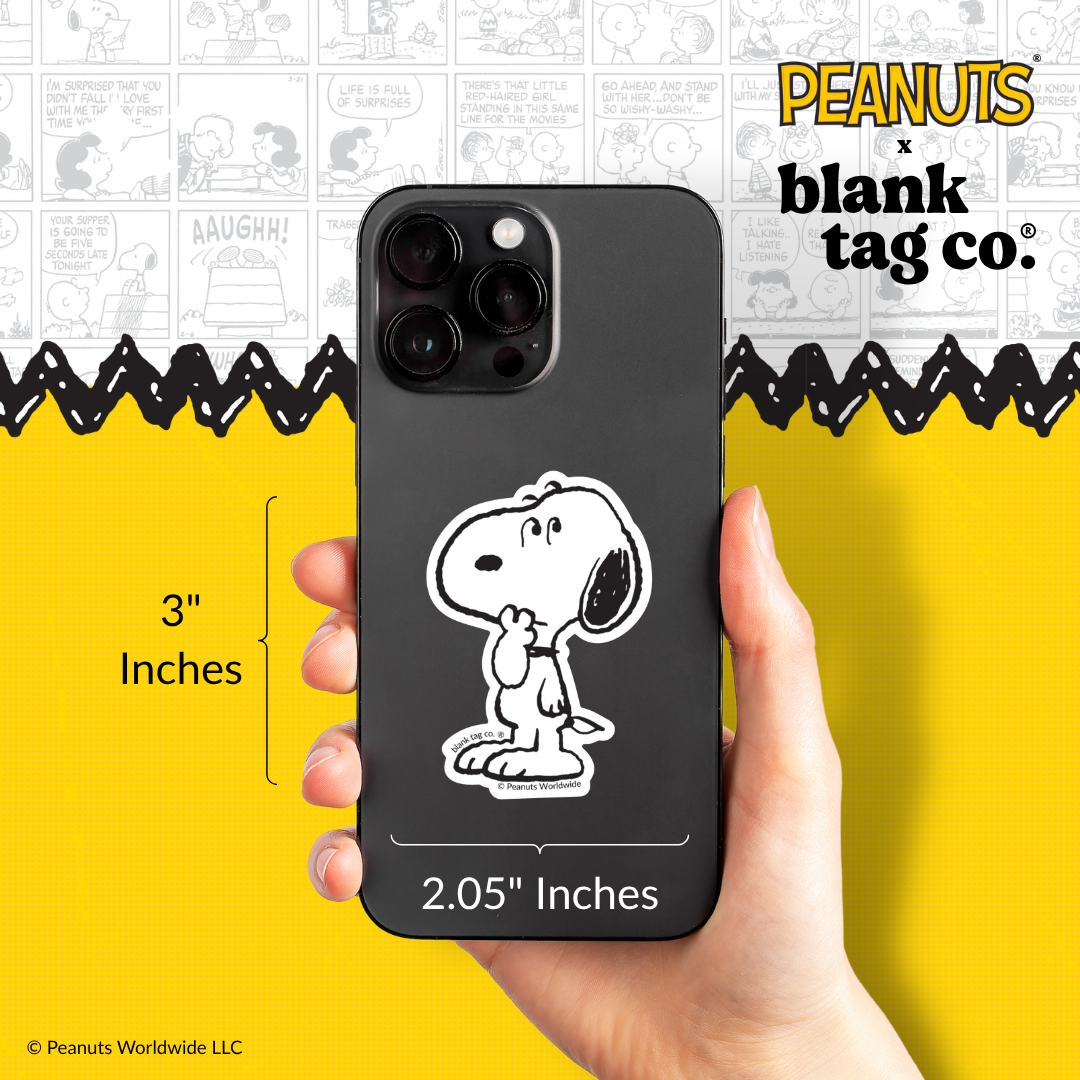 Peanuts® Waterproof Sticker - Thinking Snoopy