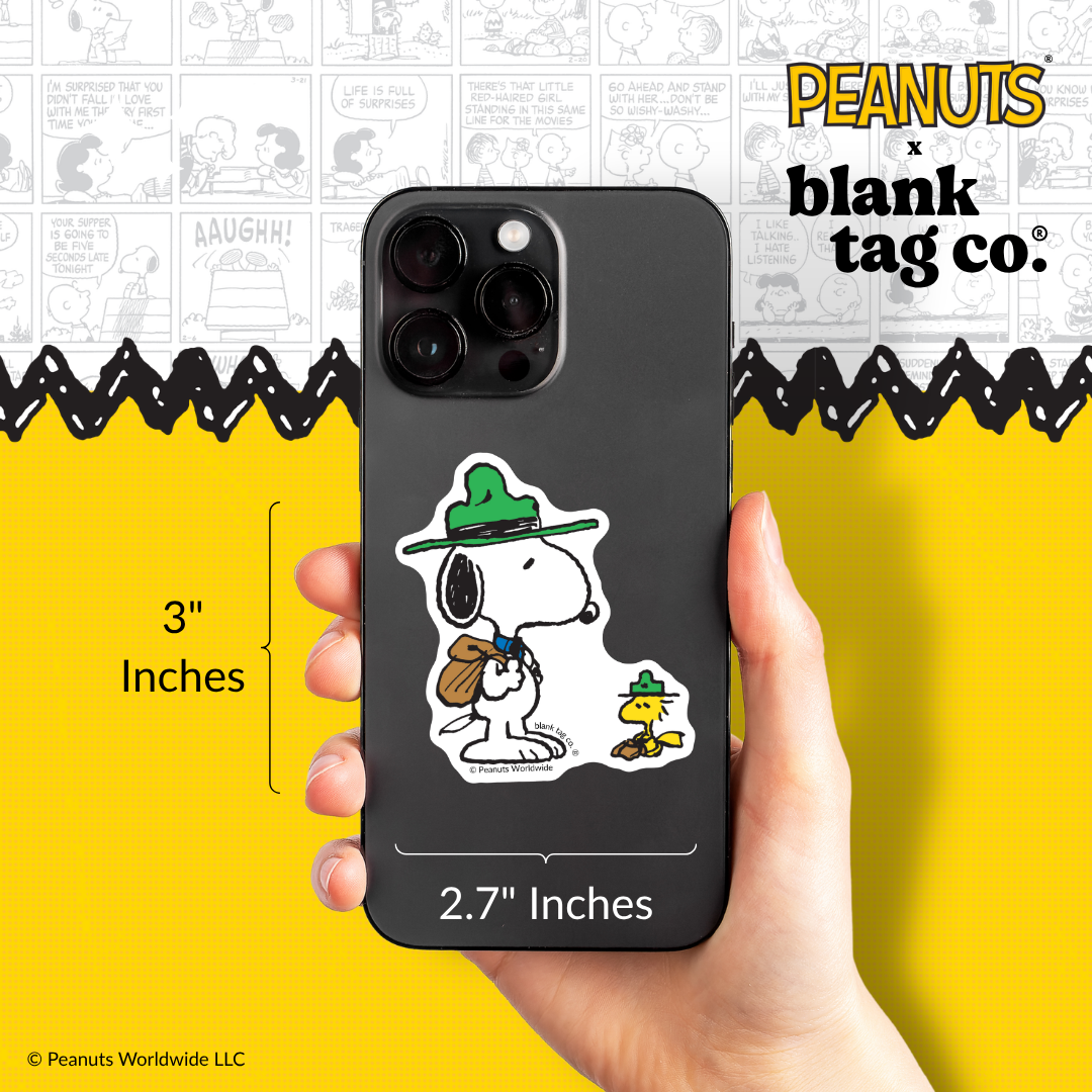 Peanuts® Waterproof Sticker - Camping Snoopy and Woodstock