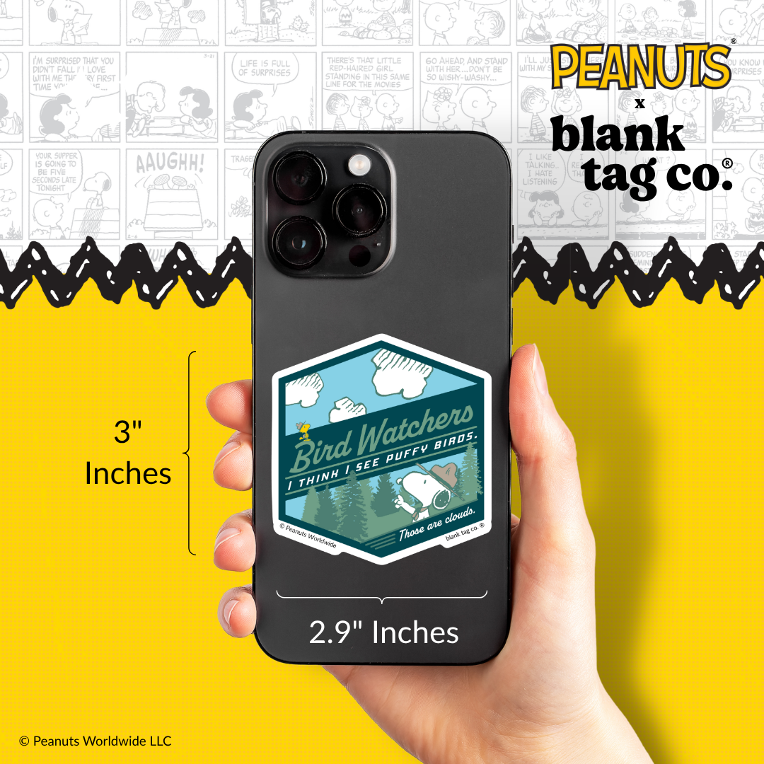 Peanuts® Waterproof Sticker - Bird Watchers Badge
