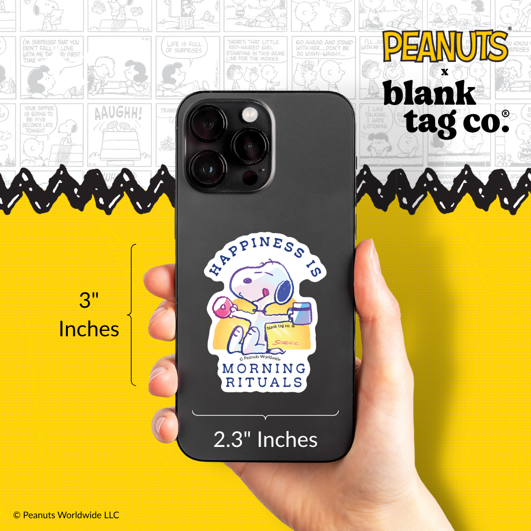 Peanuts® Waterproof Sticker - Happiness Is Morning Rituals