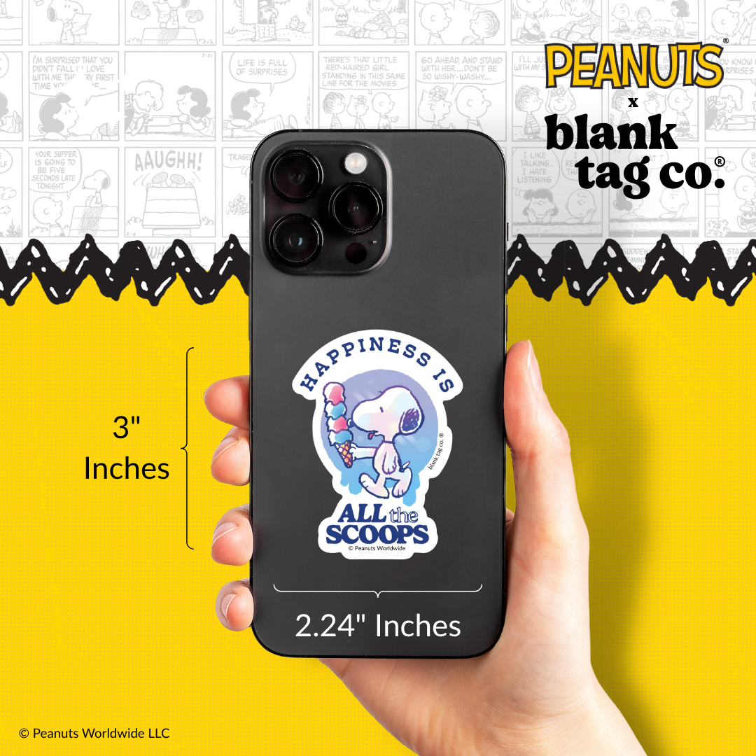 Peanuts® Waterproof Sticker - Happiness Is All The Scoops