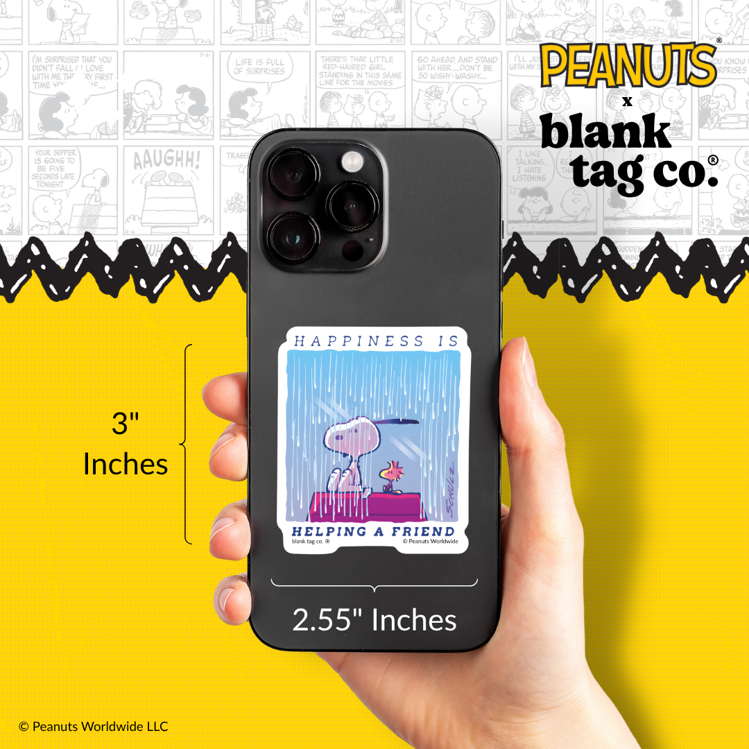 Peanuts® Waterproof Sticker - Happiness Is Helping A Friend