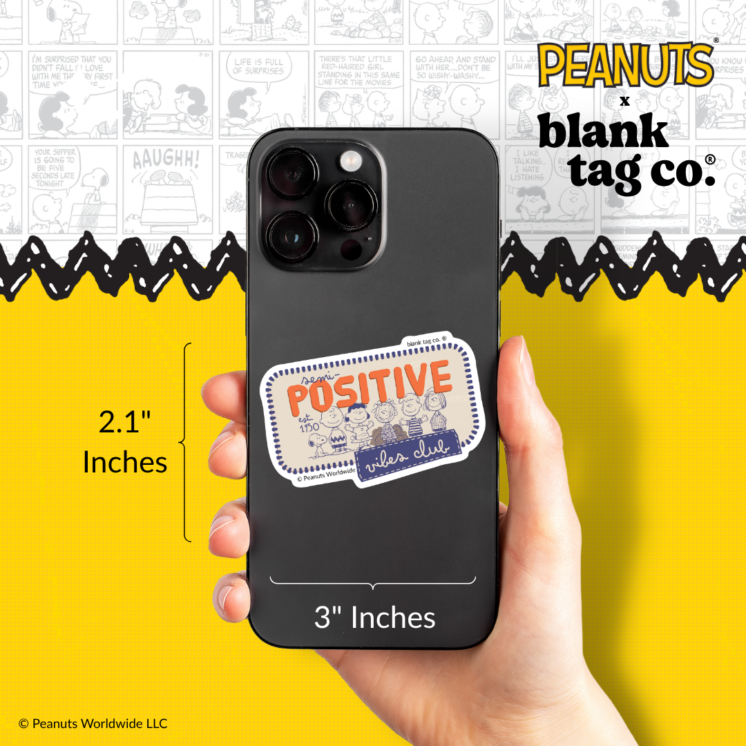 Peanuts® Waterproof Sticker - Semi-Positive Vibes Club