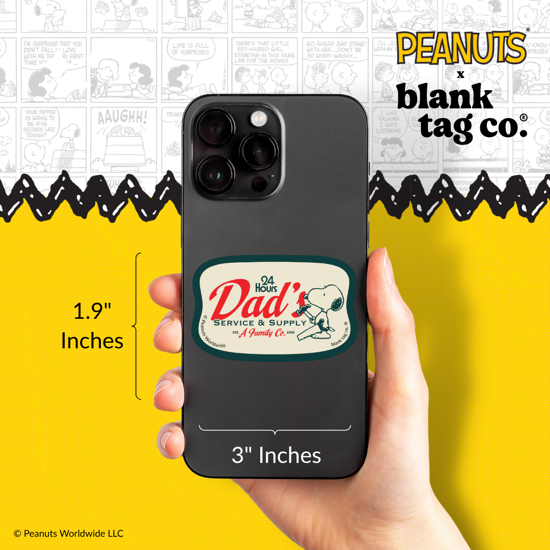 Peanuts® Waterproof Sticker - Dad's Service & Supply