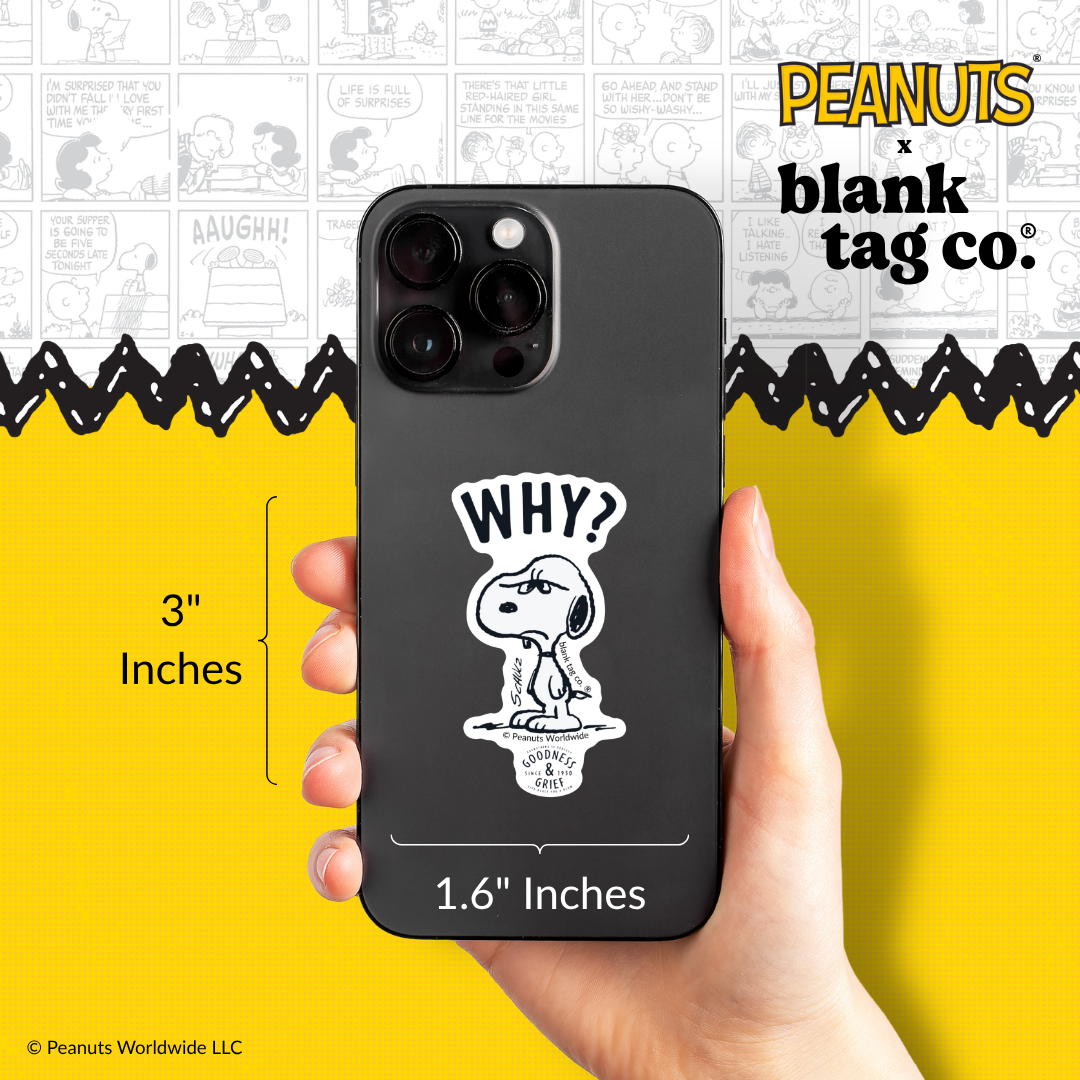 Peanuts® Waterproof Sticker - Why?