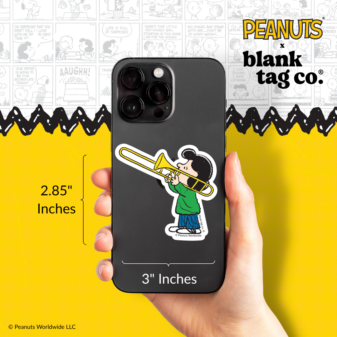 Peanuts® Waterproof Sticker - Lucy Playing The Trombone