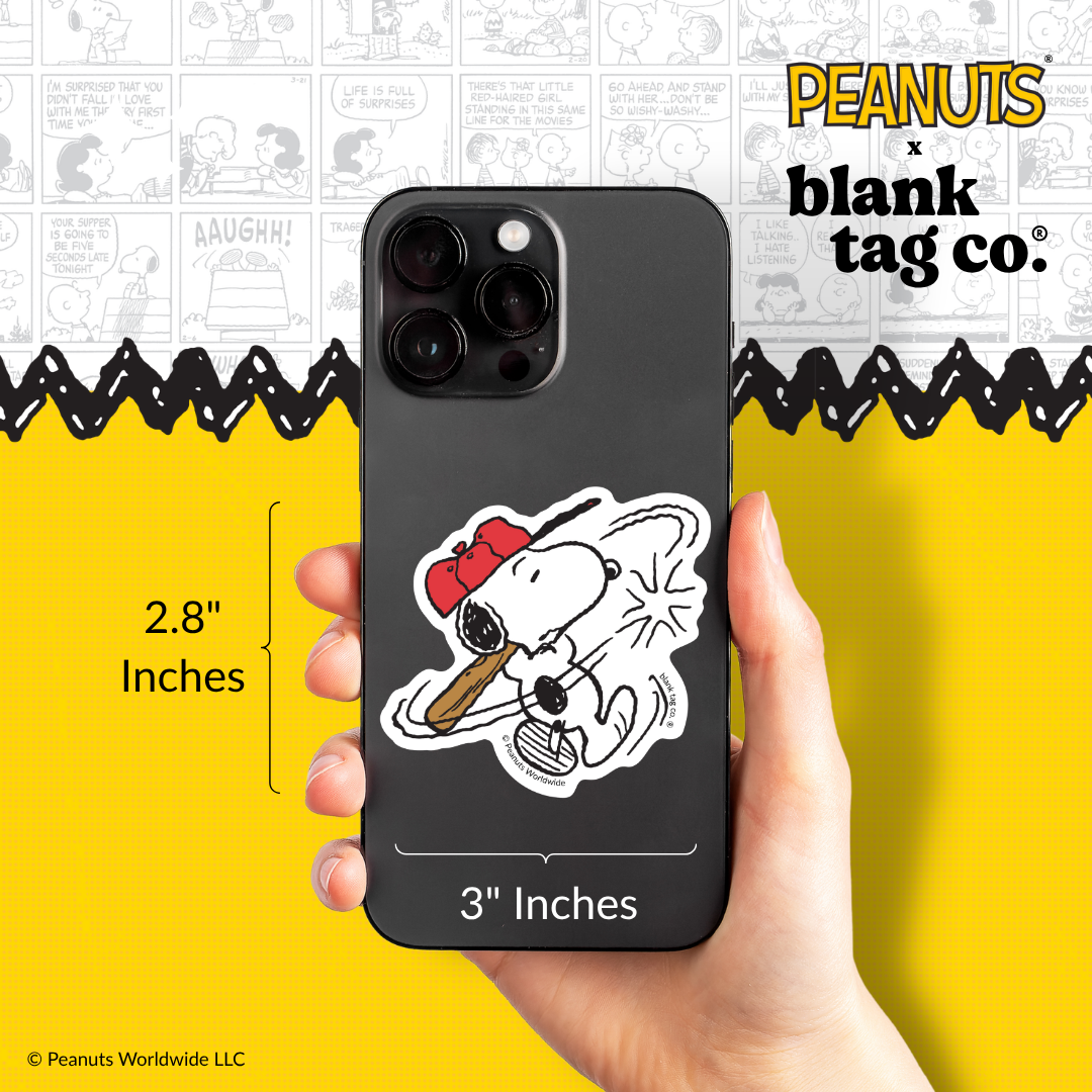 Peanuts® Waterproof Sticker - Snoopy Hitting A Home Run