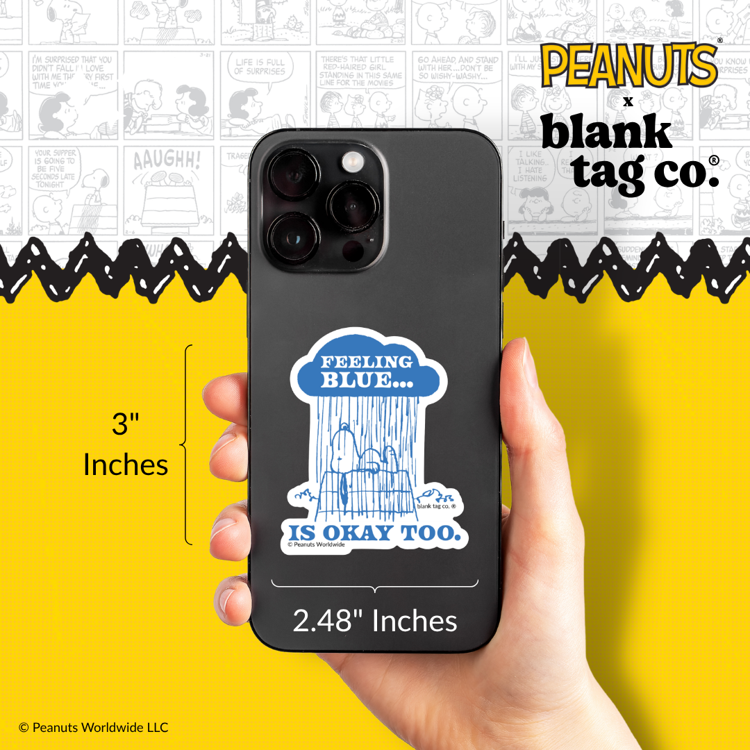 Peanuts® Waterproof Sticker - Feeling Blue Is Okay Too