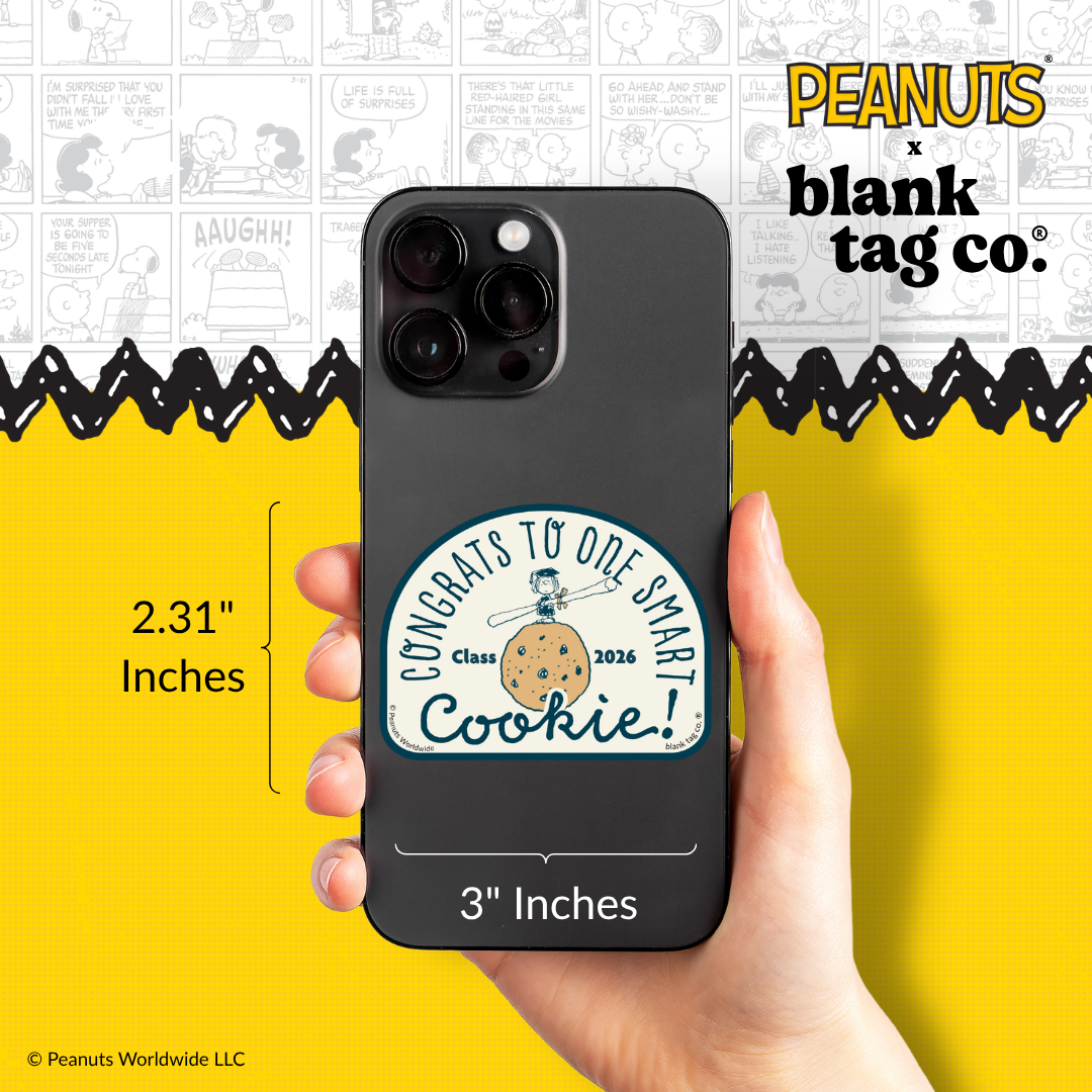 Peanuts® Waterproof Sticker - Congrats To One Smart Cookie (Peppermint Patty)