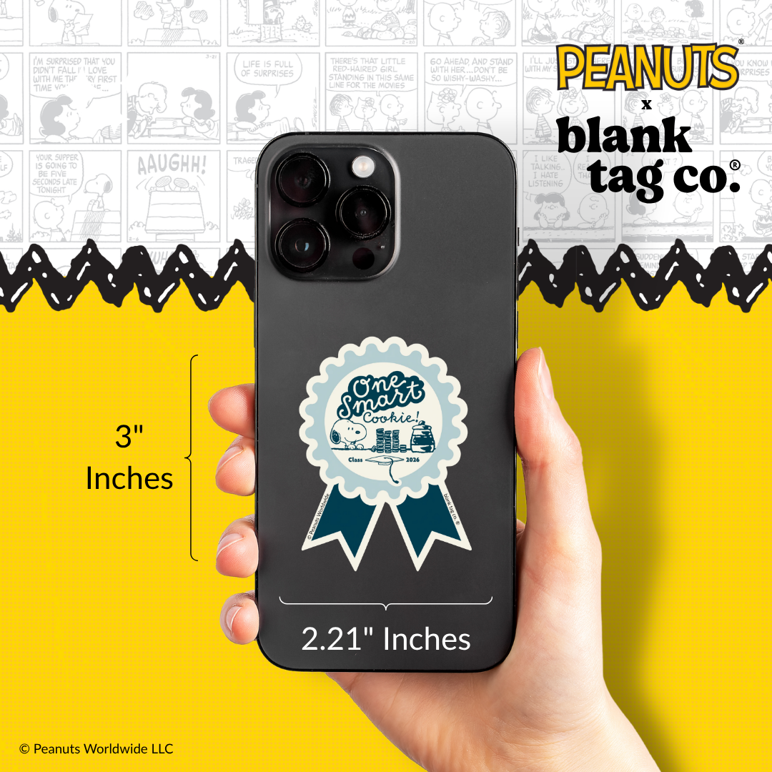 Peanuts® Waterproof Sticker - One Smart Cookie Badge