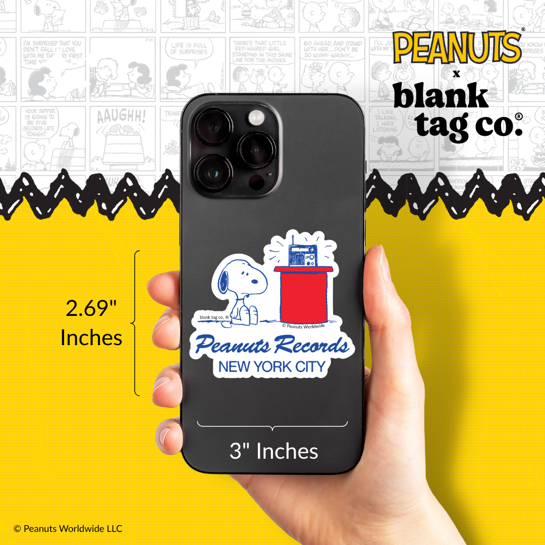 Peanuts® Waterproof Sticker - Peanuts Records (Snoopy)