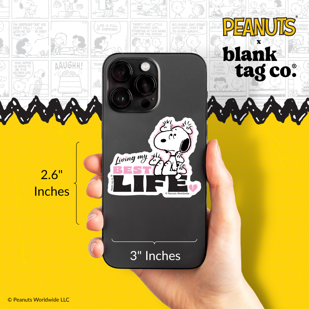 Peanuts® Waterproof Sticker - Living My Best Life