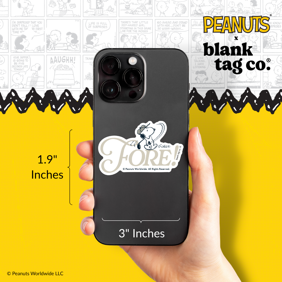Peanuts® Waterproof Sticker - Fore!