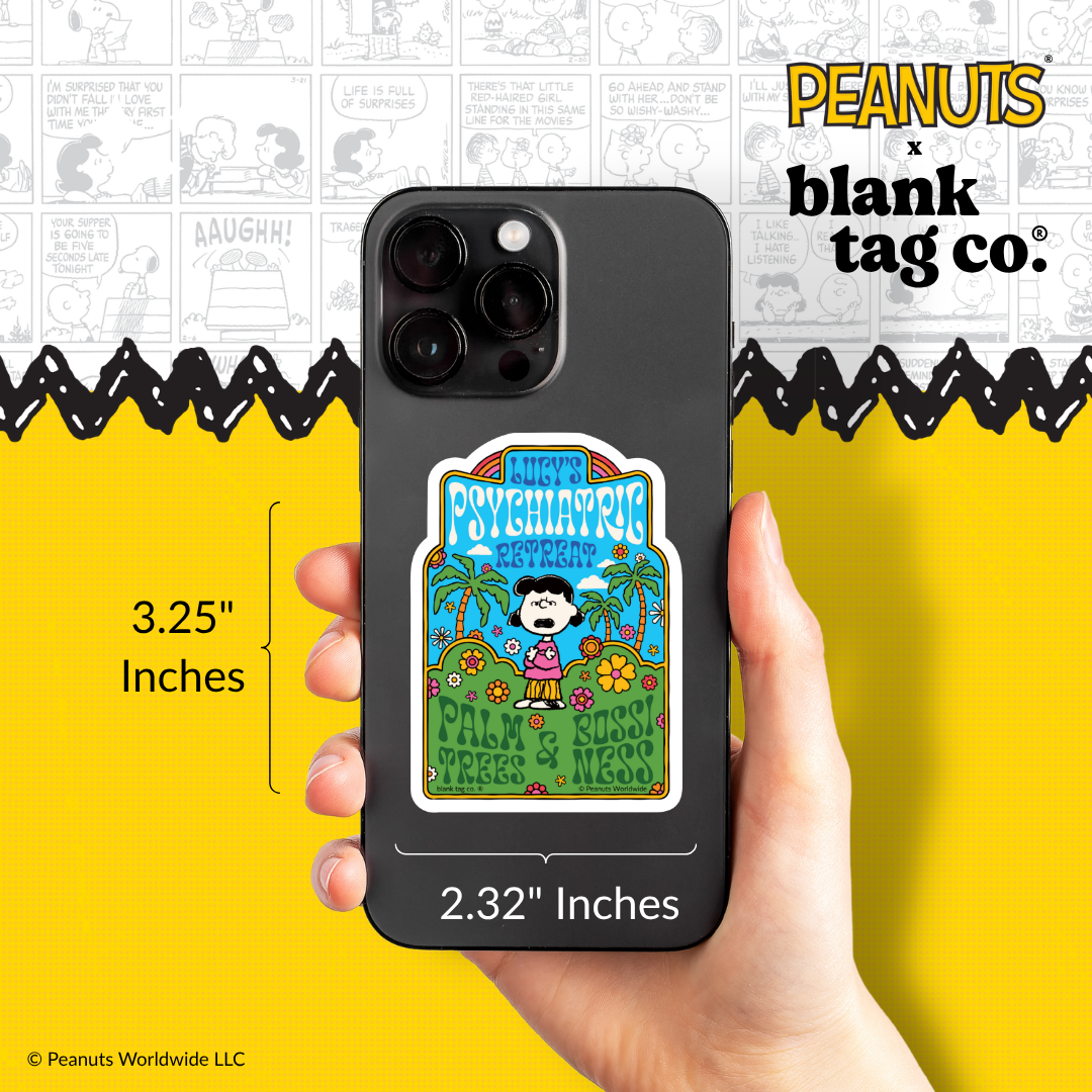Peanuts® Waterproof Sticker - Lucy's Psychiatric Retreat