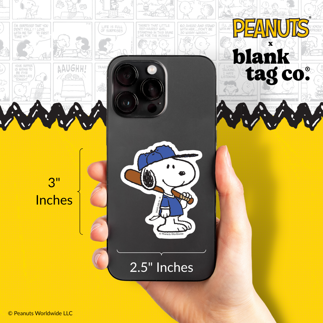Peanuts® Waterproof Sticker - Snoopy Ready To Play Baseball