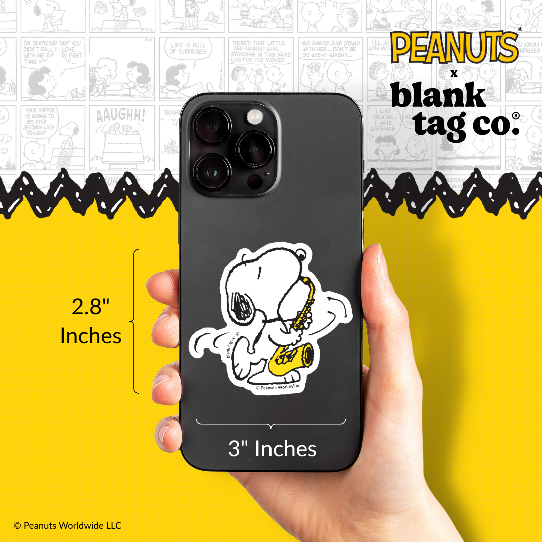 Peanuts® Waterproof Sticker - Snoopy Playing The Saxophone