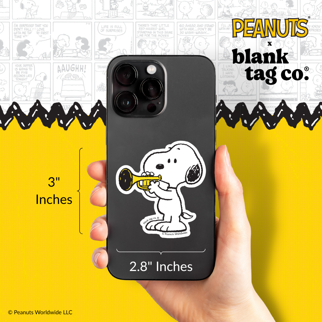 Peanuts® Waterproof Sticker - Snoopy Playing The Trumpet