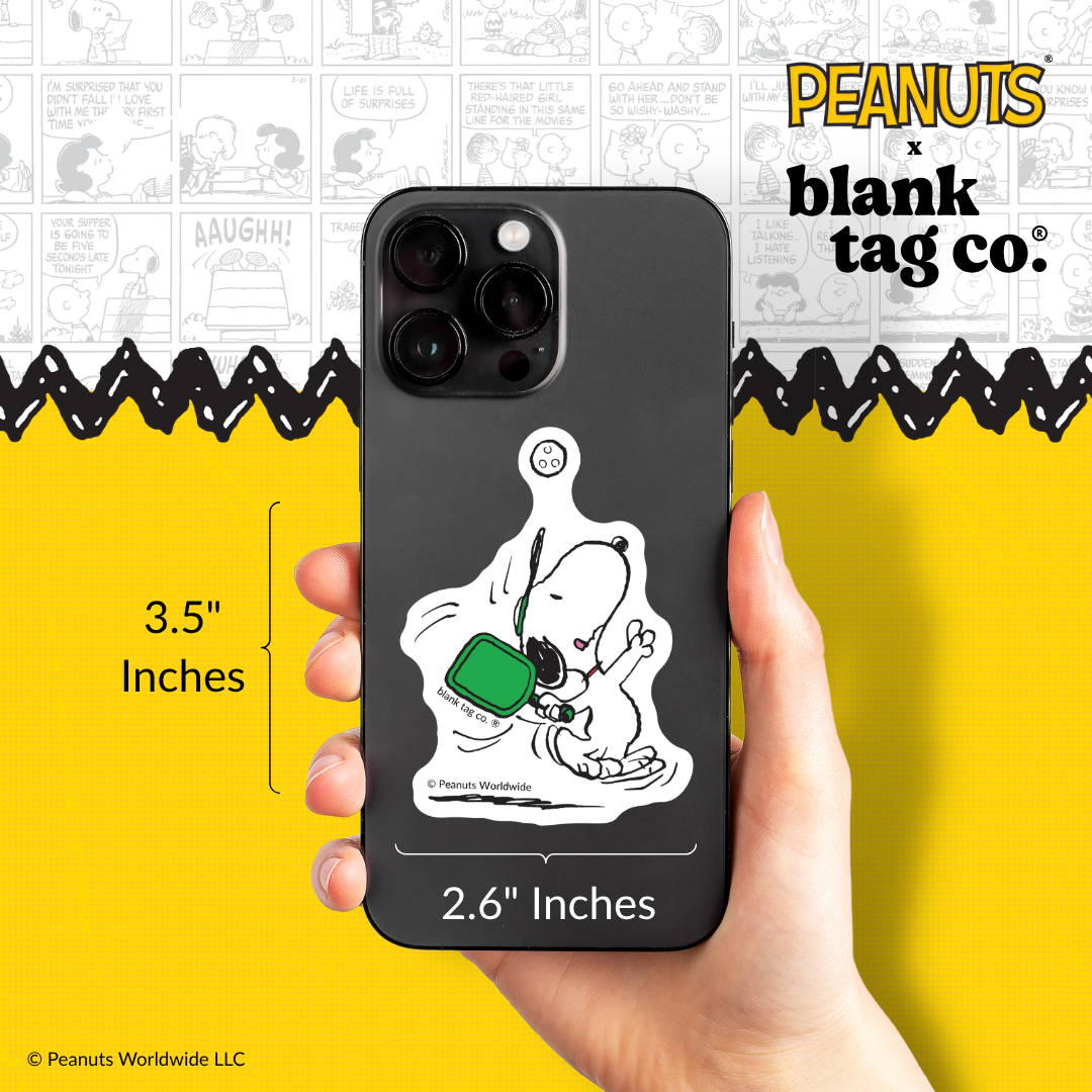 Peanuts® Waterproof Sticker - Snoopy Serving A Pickleball