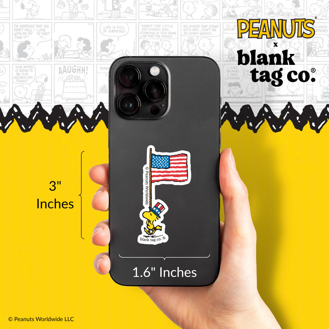 Peanuts® Waterproof Sticker - Patriotic Woodstock