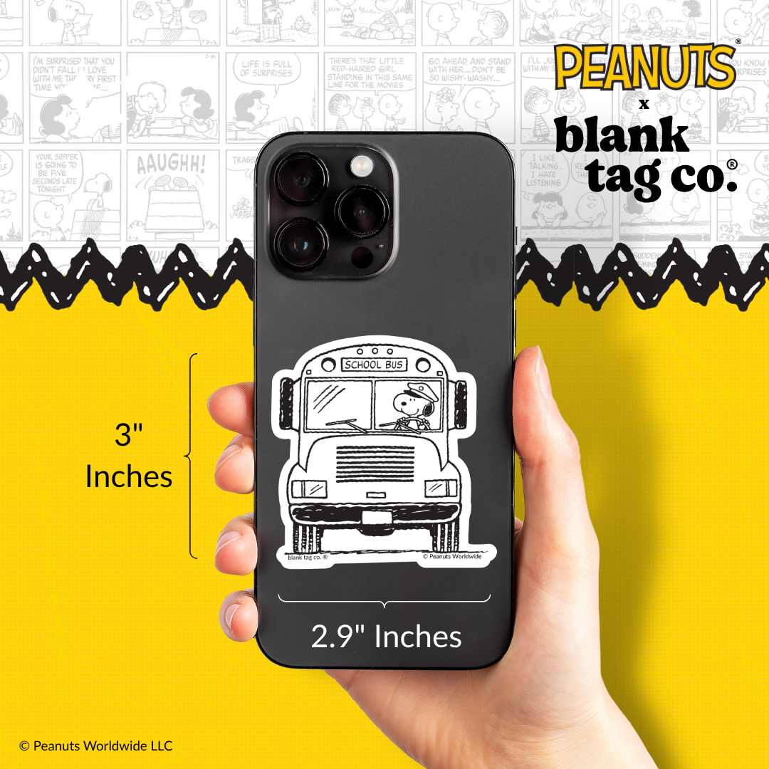 Peanuts® Waterproof Sticker - School Bus Driver Snoopy