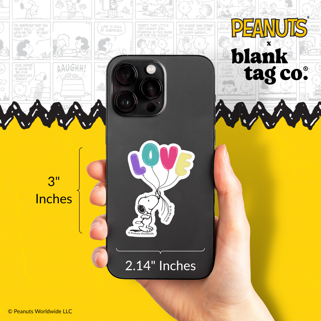 Peanuts® Waterproof Sticker - Love Balloons
