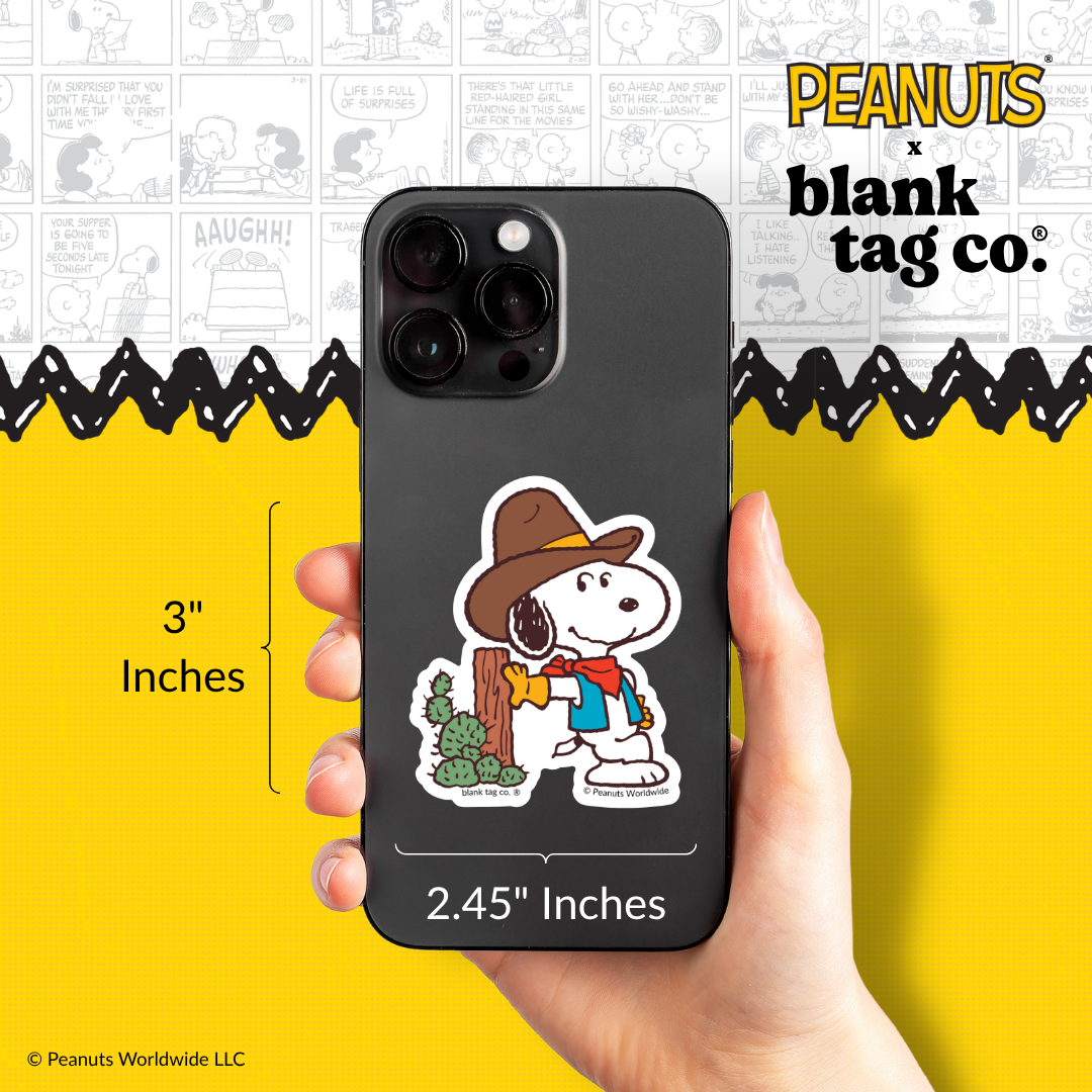 Peanuts® Waterproof Sticker - Cowboy Snoopy