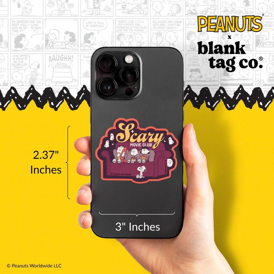 Peanuts® Waterproof Sticker - Scary Movie Club