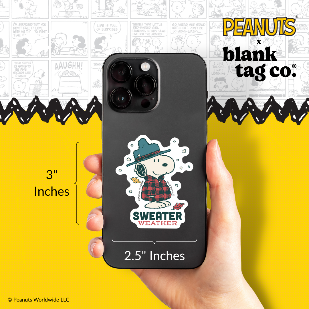 Peanuts® Waterproof Sticker - Sweater Weather Snoopy