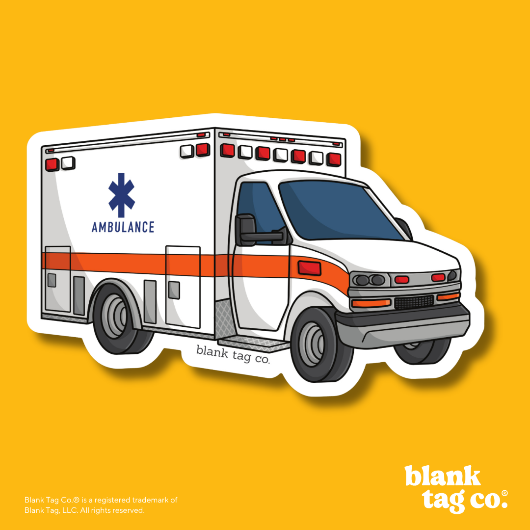 Blank Tag Co.® Waterproof Sticker - Ambulance