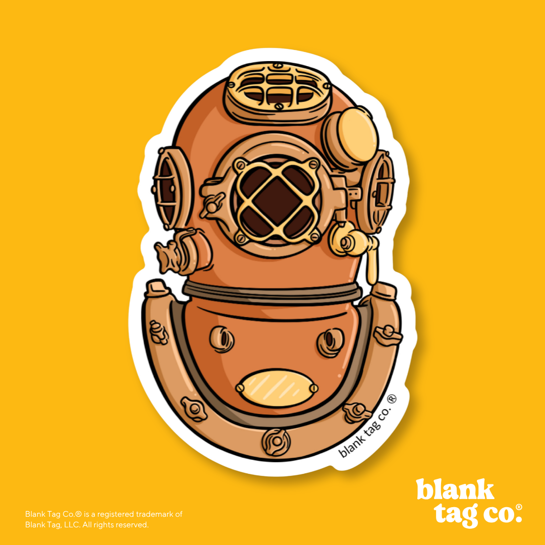Blank Tag Co.® Waterproof Sticker - Antique Diver Helmet