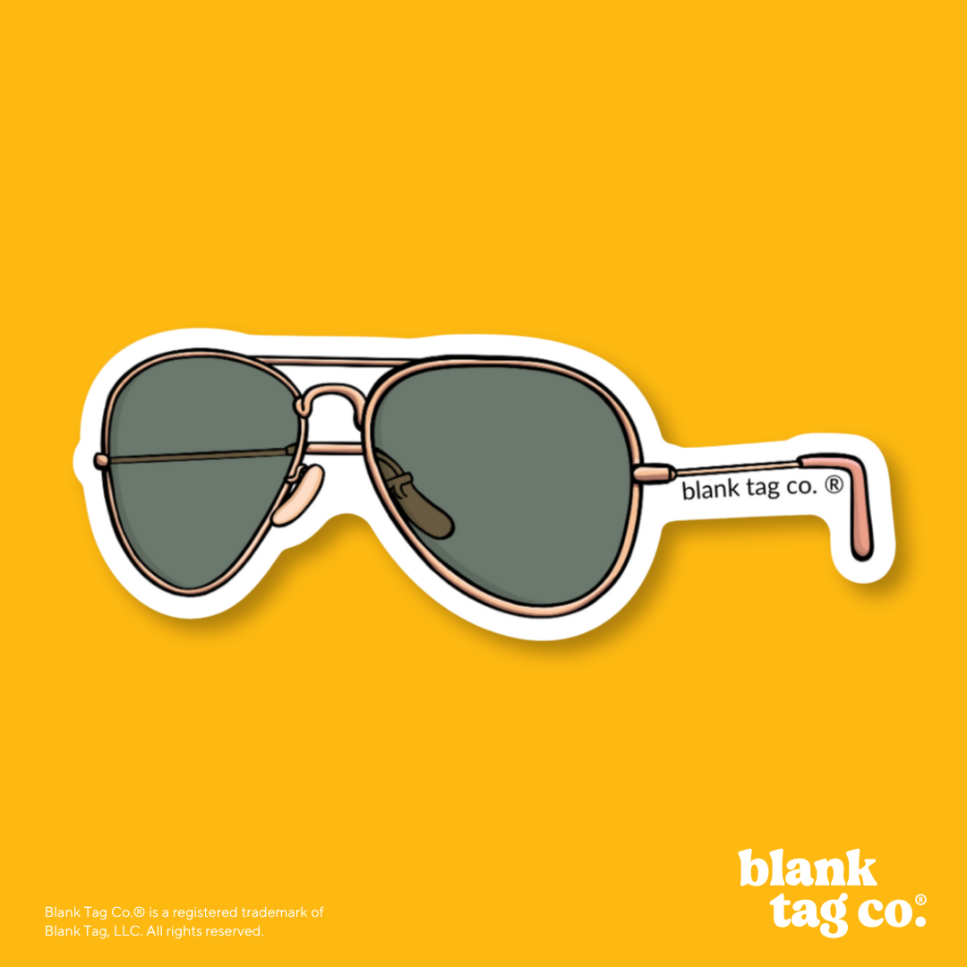 Blank Tag Co.® Waterproof Sticker - Aviator Sunglasses