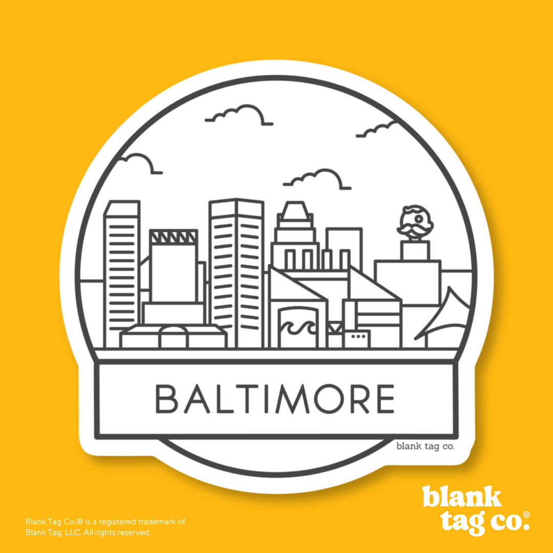 Blank Tag Co.® Waterproof Sticker - Baltimore Cityscape