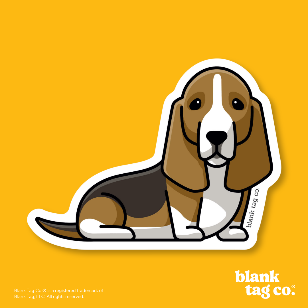 Blank Tag Co.® Waterproof Sticker - Basset Hound
