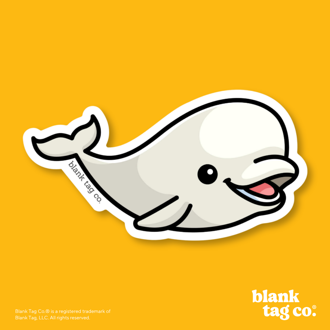 Blank Tag Co.® Waterproof Sticker - Beluga Whale