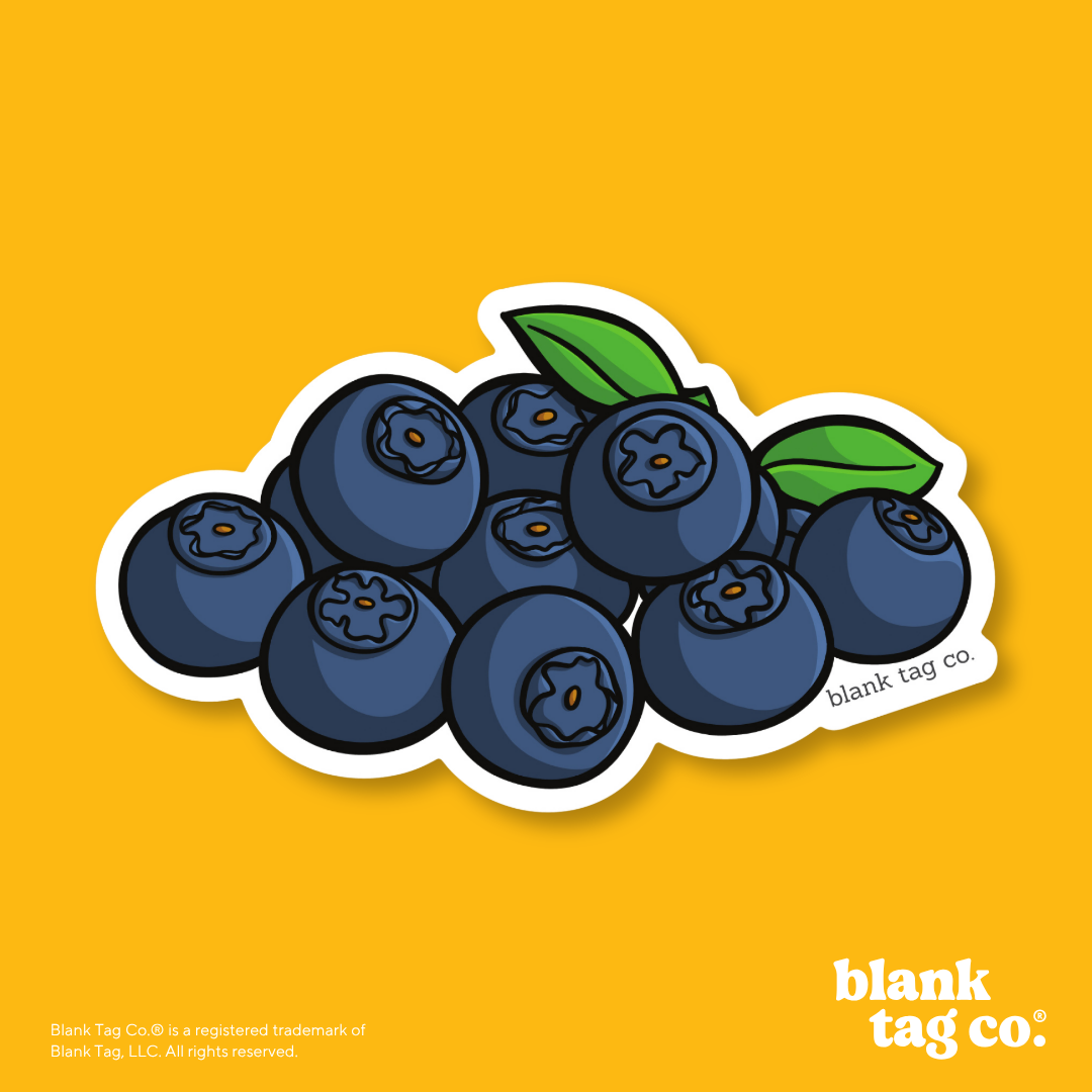 Blank Tag Co.® Waterproof Sticker - Blueberries