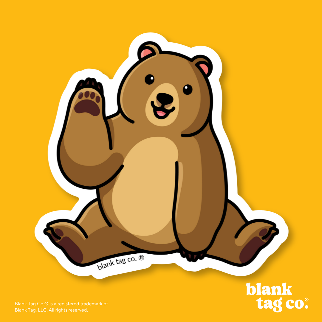 Blank Tag Co.® Waterproof Sticker - Brown Bear